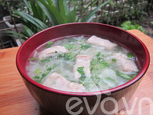 Canh bắp cải nấu giò sống - 6